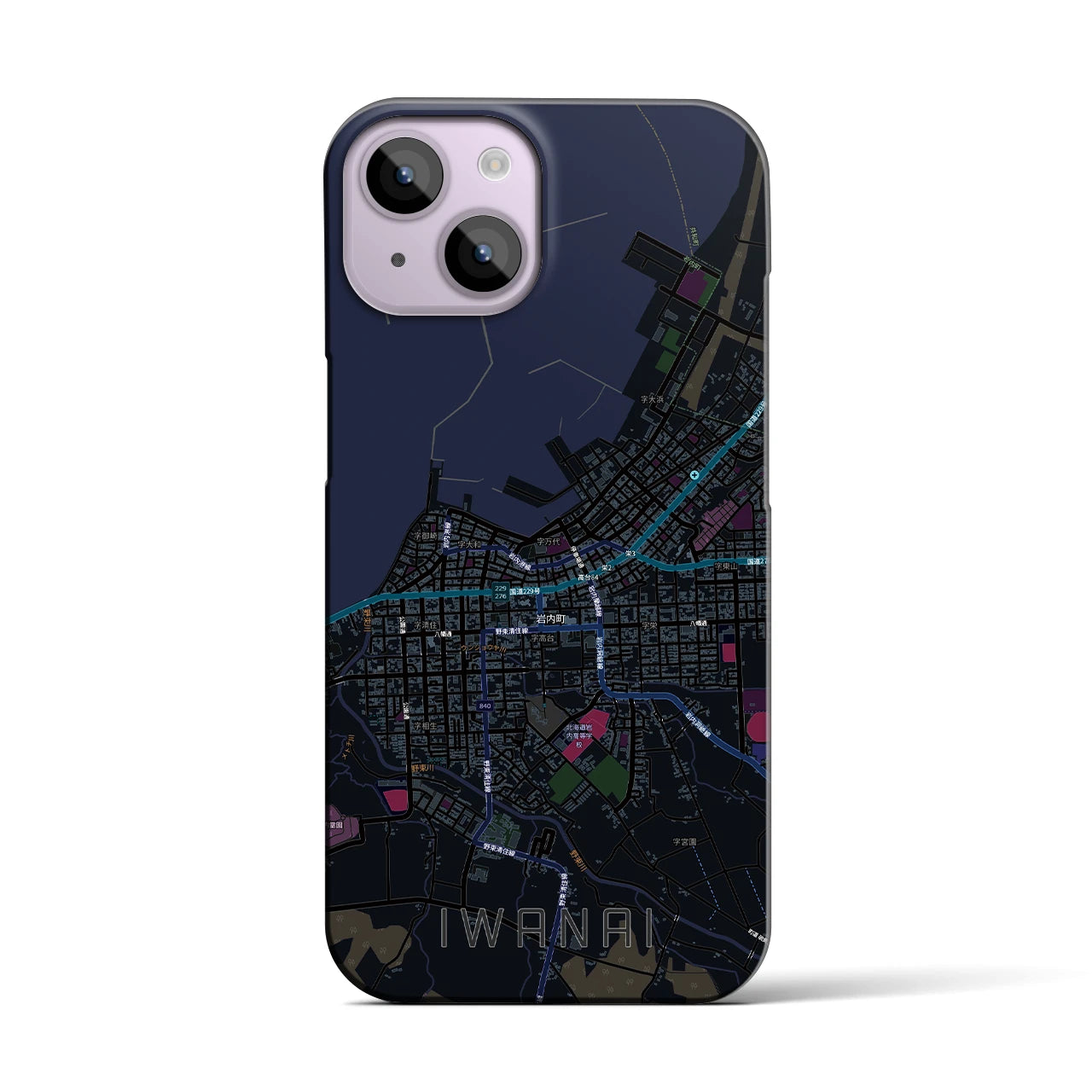 【岩内(北海道)】地図柄iPhoneケース(バックカバータイプ)