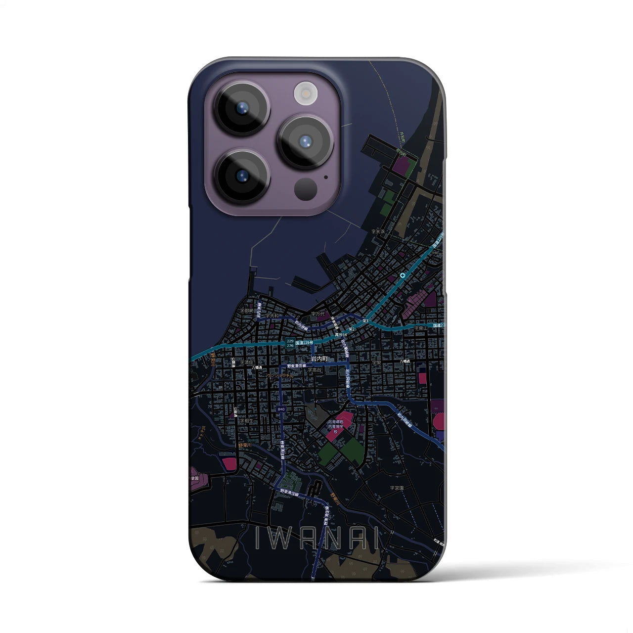 【岩内(北海道)】地図柄iPhoneケース(バックカバータイプ)