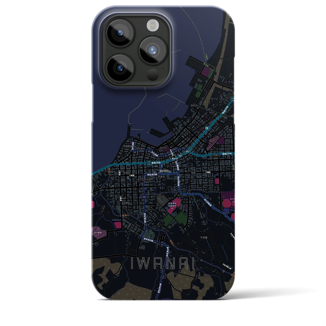 【岩内(北海道)】地図柄iPhoneケース(バックカバータイプ)