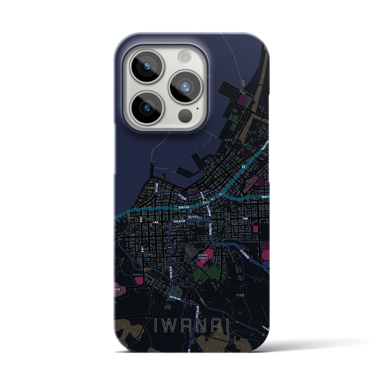 【岩内(北海道)】地図柄iPhoneケース(バックカバータイプ)