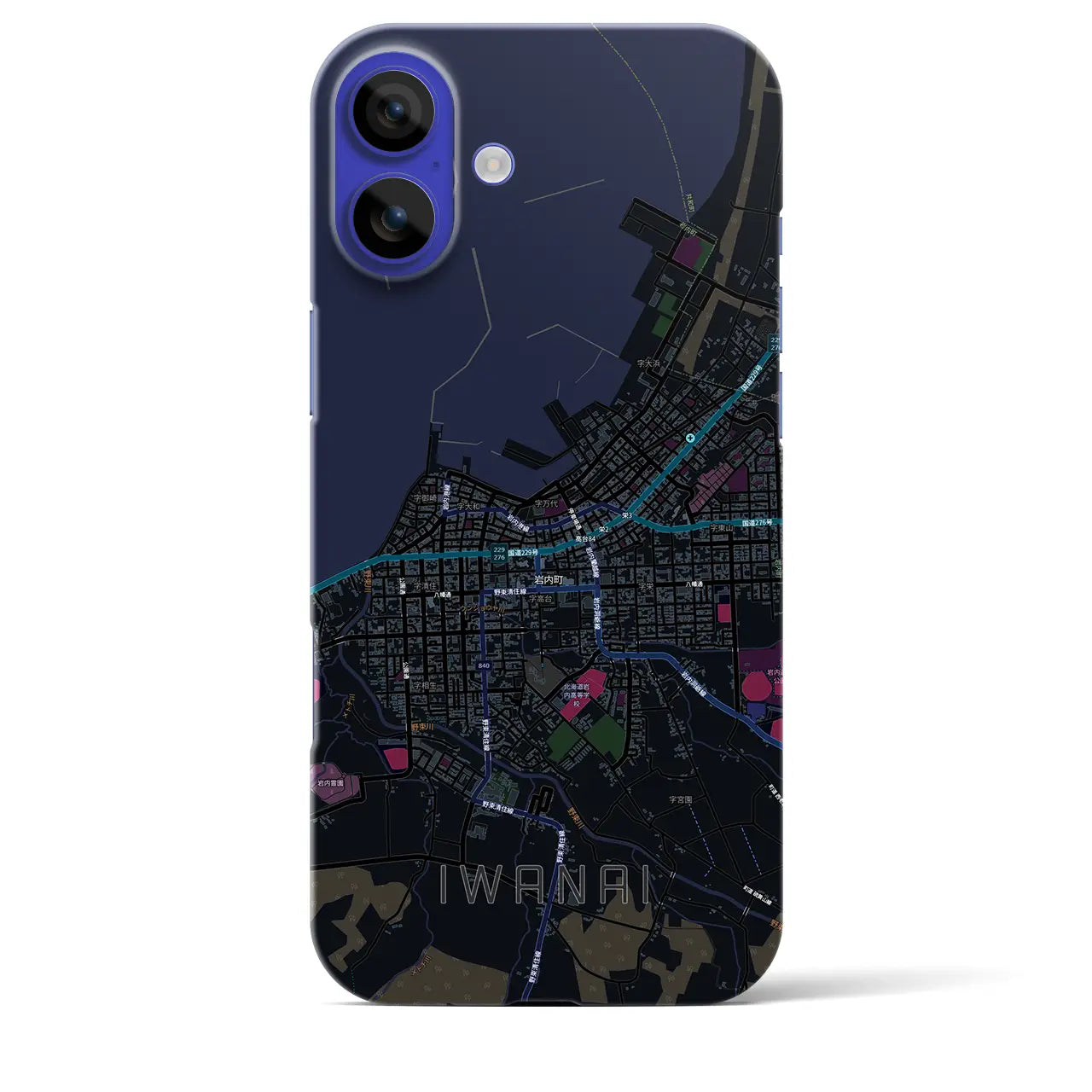 【岩内(北海道)】地図柄iPhoneケース(バックカバータイプ)
