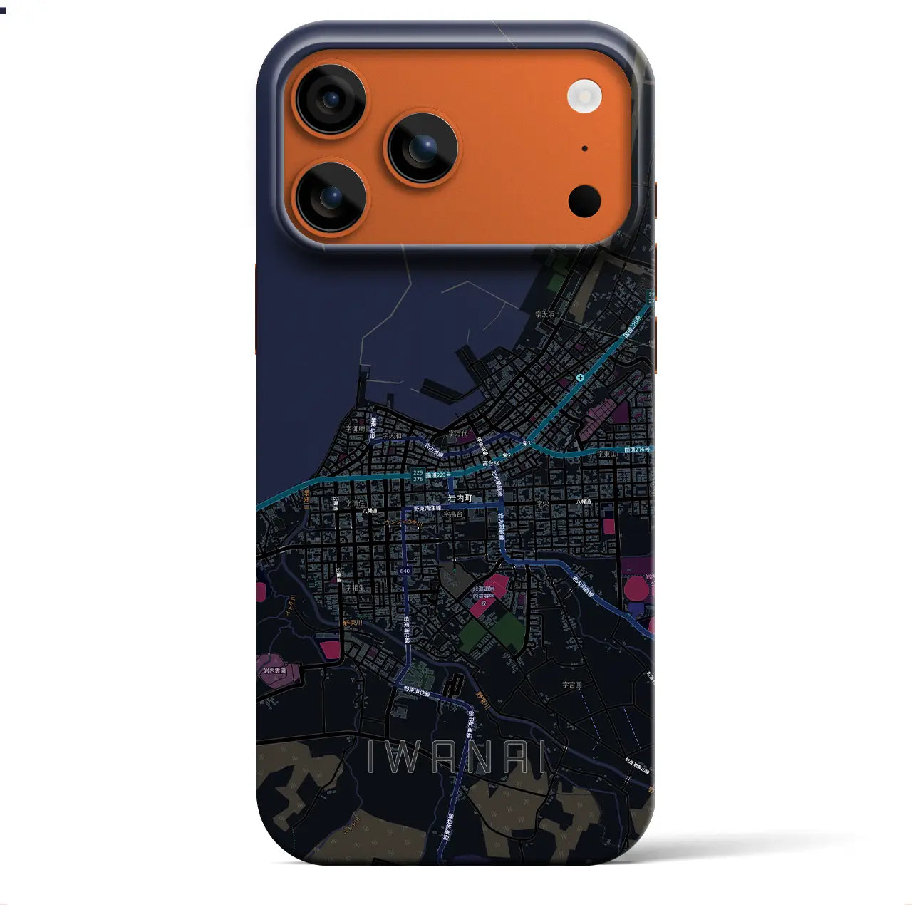 【岩内(北海道)】地図柄iPhoneケース(バックカバータイプ)