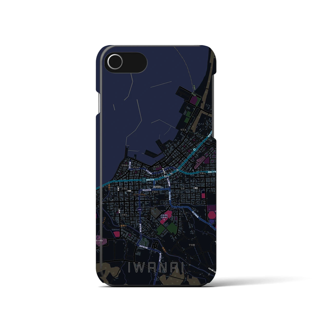 【岩内(北海道)】地図柄iPhoneケース(バックカバータイプ)
