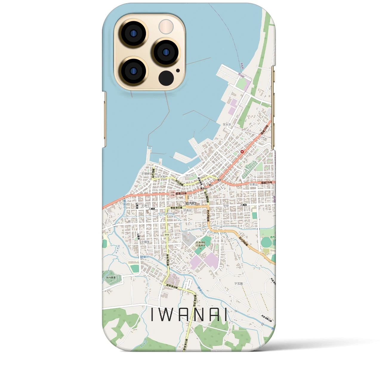 【岩内(北海道)】地図柄iPhoneケース(バックカバータイプ)