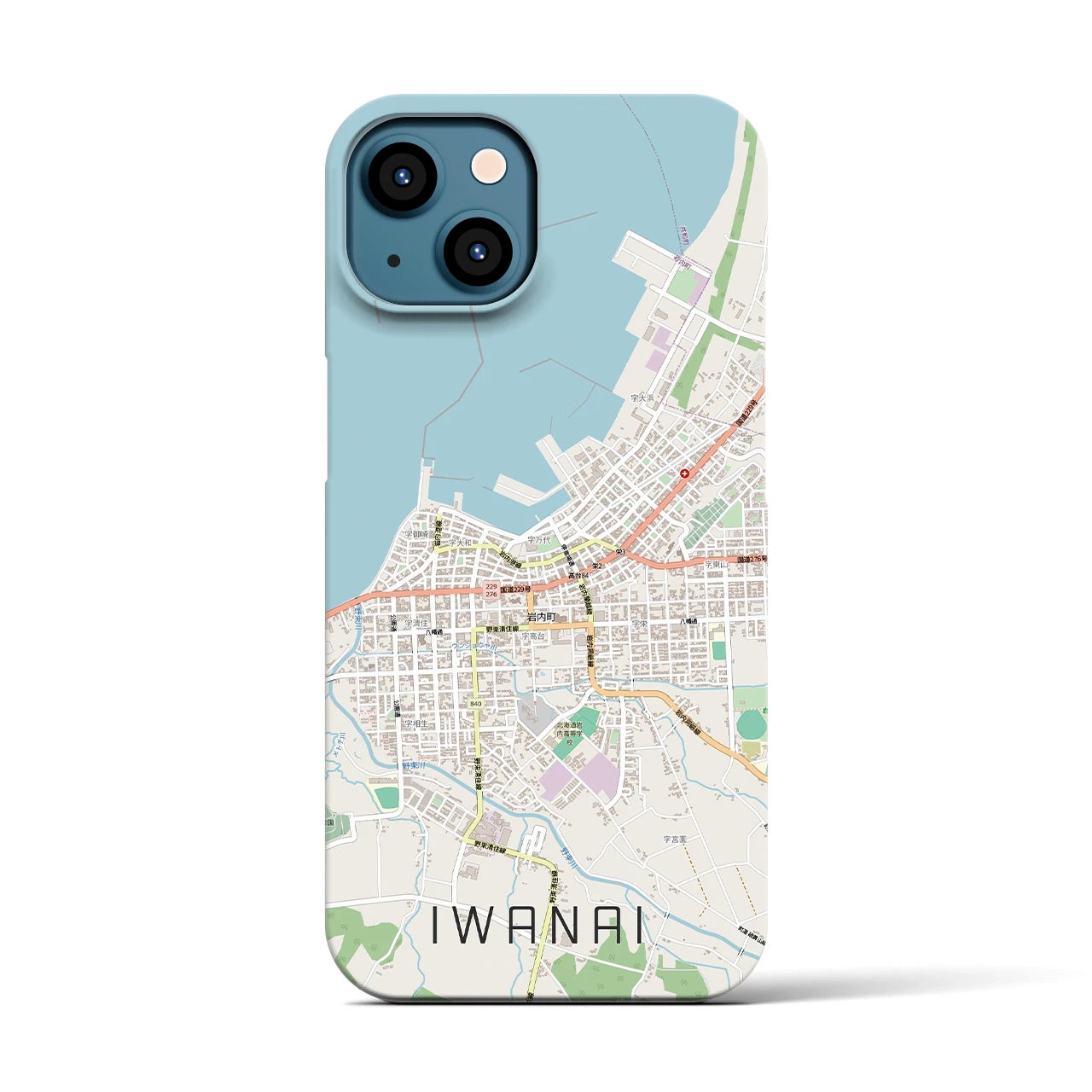 【岩内(北海道)】地図柄iPhoneケース(バックカバータイプ)