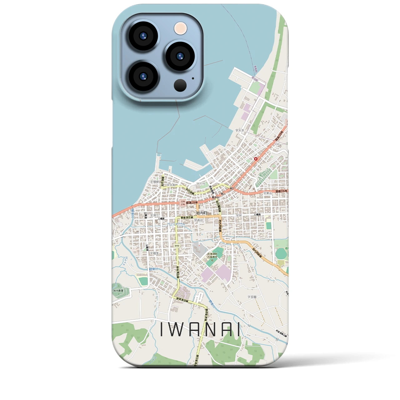 【岩内(北海道)】地図柄iPhoneケース(バックカバータイプ)
