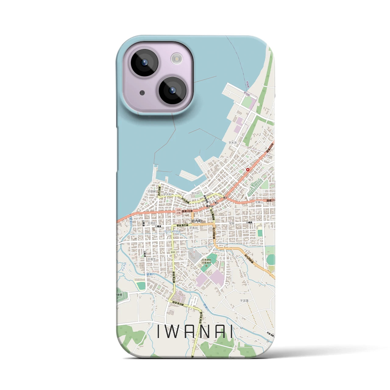 【岩内(北海道)】地図柄iPhoneケース(バックカバータイプ)