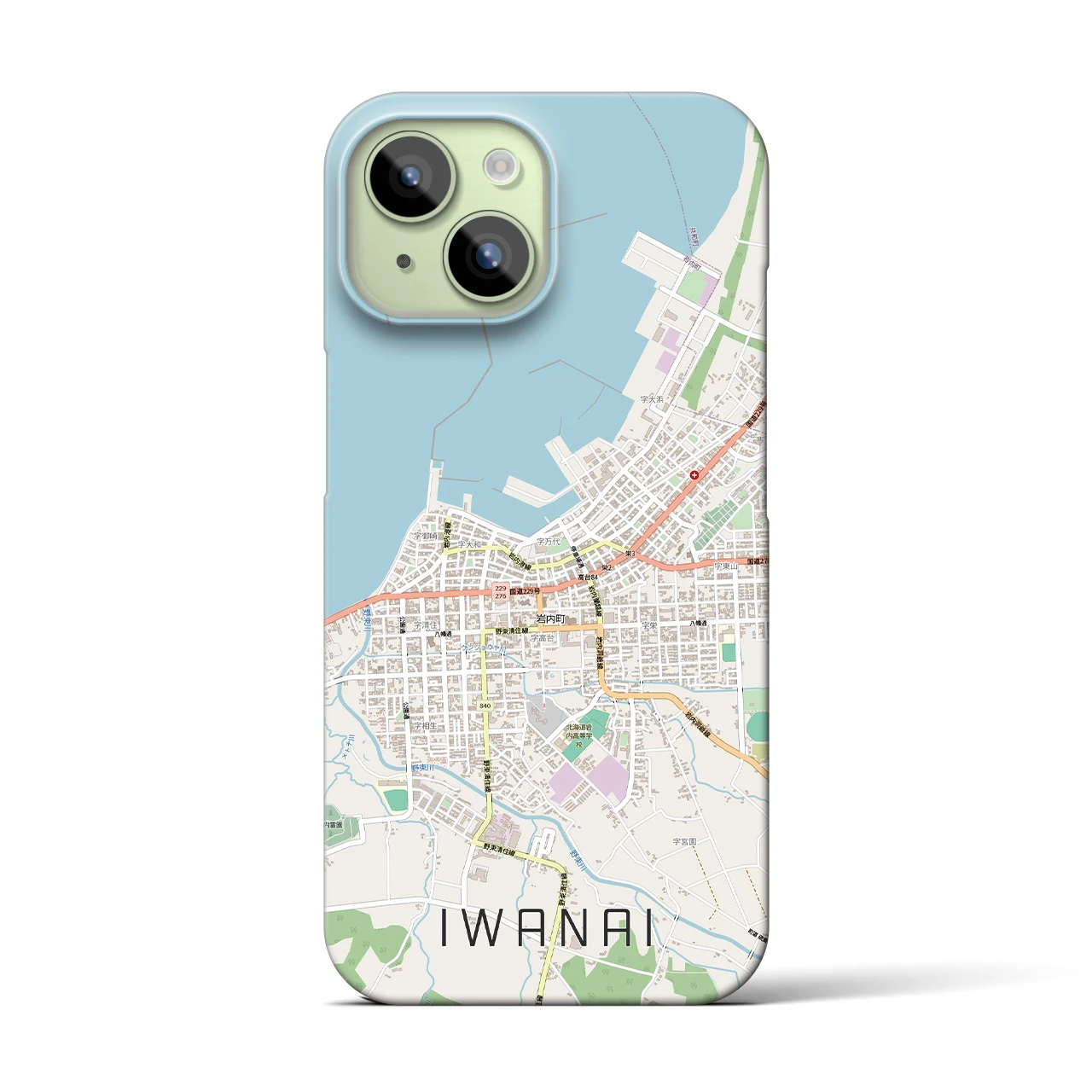 【岩内(北海道)】地図柄iPhoneケース(バックカバータイプ)