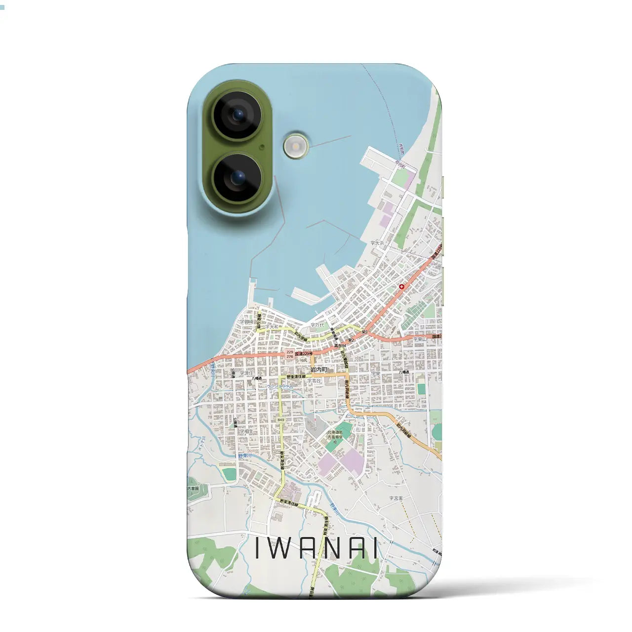 【岩内(北海道)】地図柄iPhoneケース(バックカバータイプ)