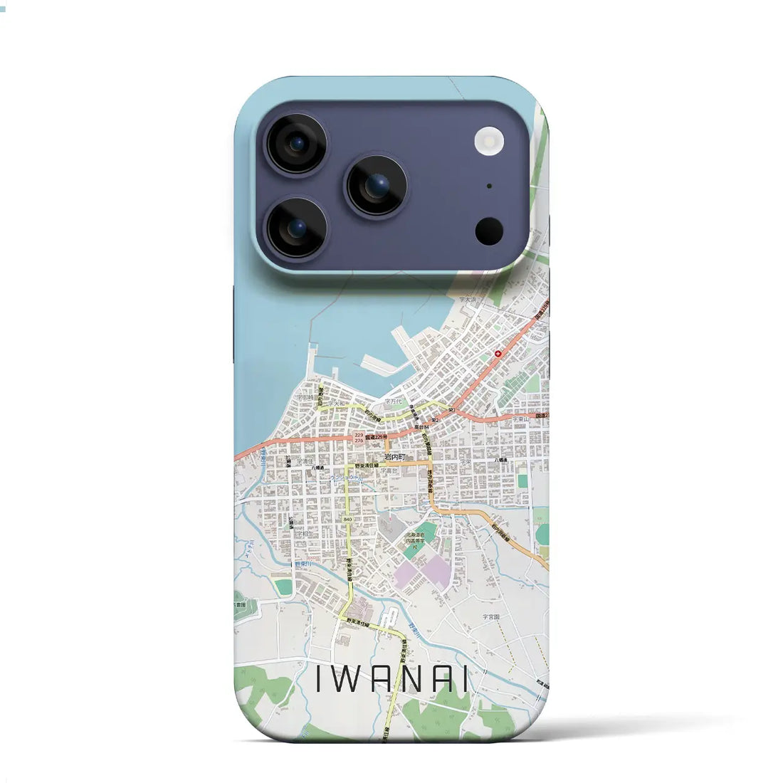 【岩内(北海道)】地図柄iPhoneケース(バックカバータイプ)ナチュラル・iPhone 17 Pro Max 用