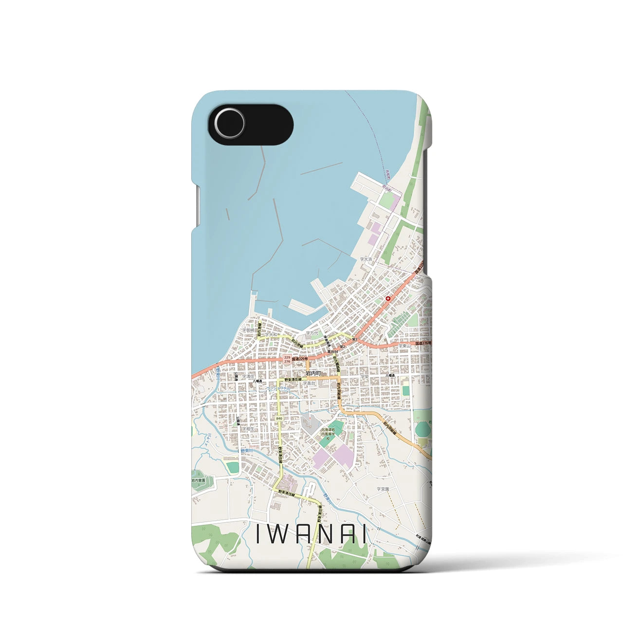 【岩内(北海道)】地図柄iPhoneケース(バックカバータイプ)