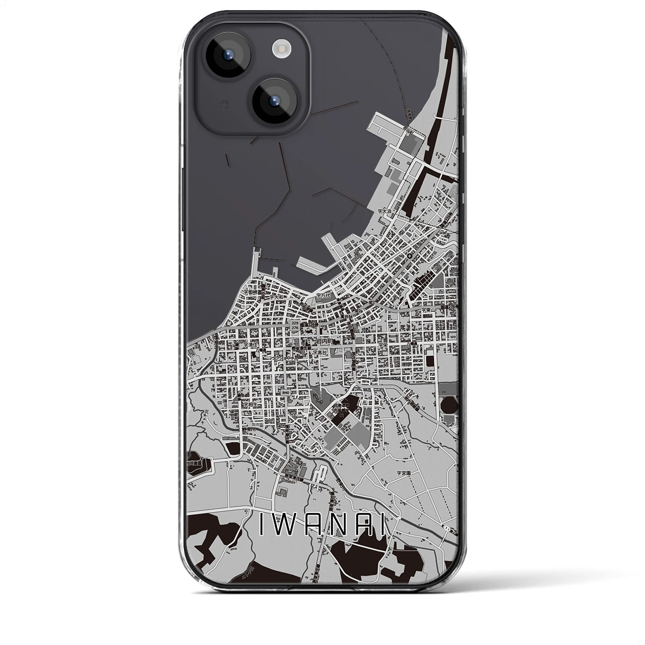 【岩内(北海道)】地図柄iPhoneケース(クリアタイプ)