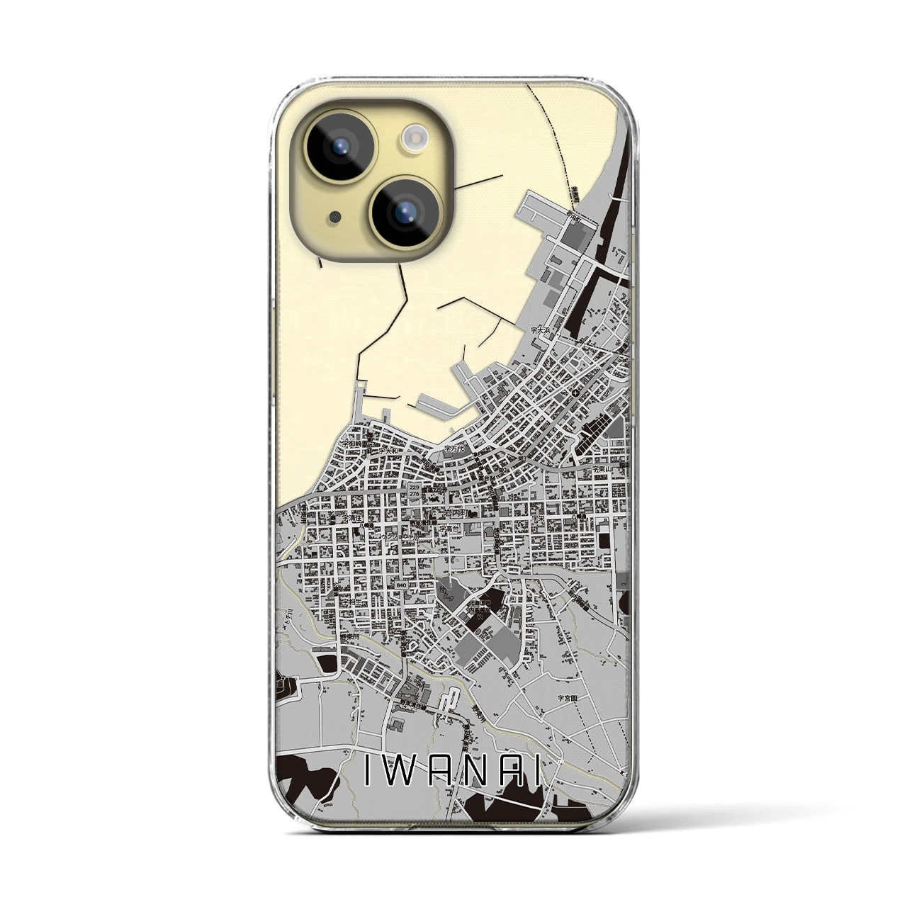 【岩内(北海道)】地図柄iPhoneケース(クリアタイプ)