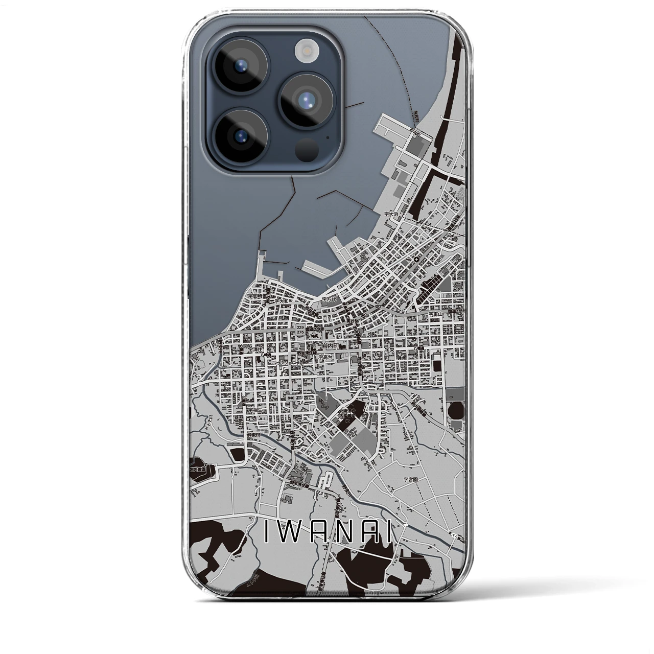 【岩内(北海道)】地図柄iPhoneケース(クリアタイプ)