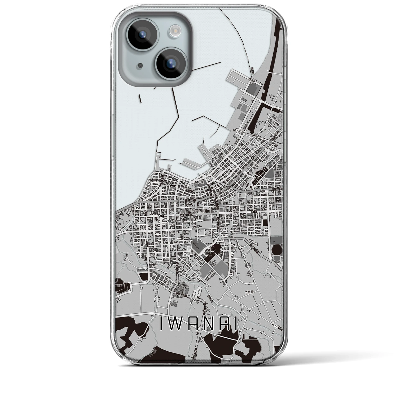 【岩内(北海道)】地図柄iPhoneケース(クリアタイプ)