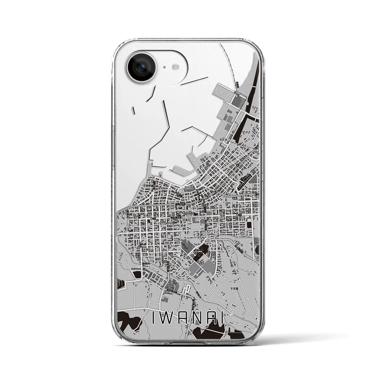 【岩内(北海道)】地図柄iPhoneケース(クリアタイプ)