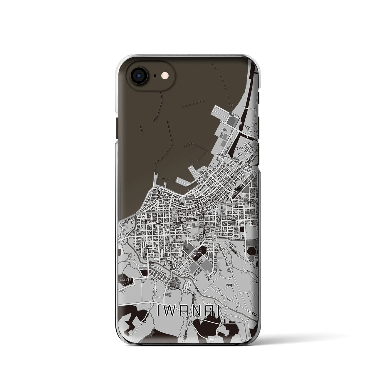 【岩内(北海道)】地図柄iPhoneケース(クリアタイプ)