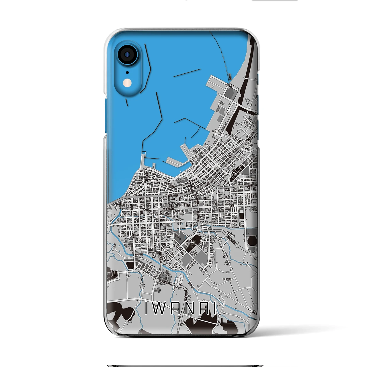 【岩内(北海道)】地図柄iPhoneケース(クリアタイプ)