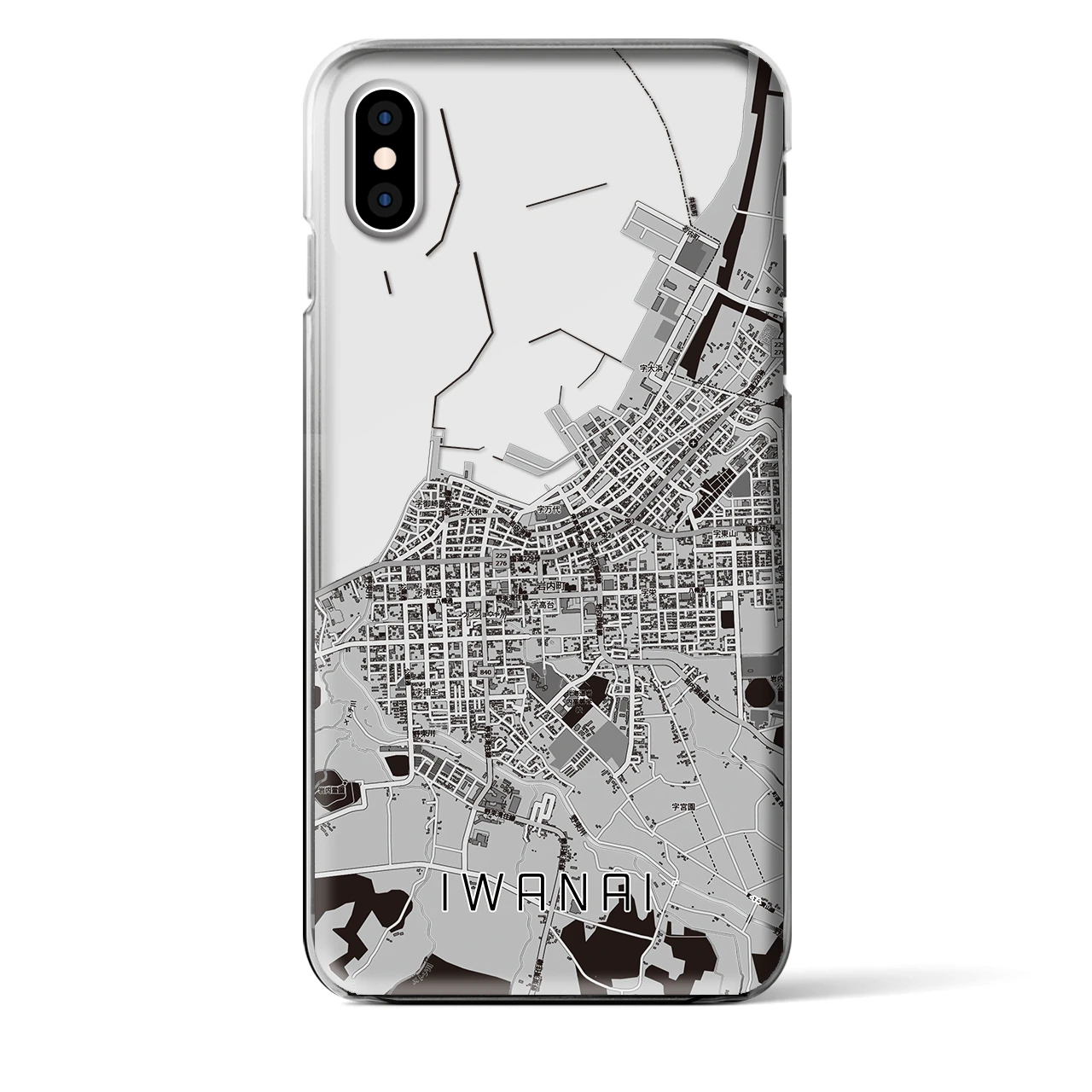 【岩内(北海道)】地図柄iPhoneケース(クリアタイプ)