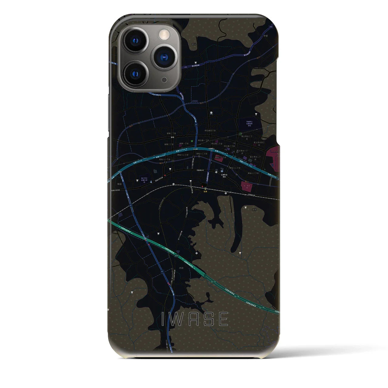 【岩瀬(茨城県)】地図柄iPhoneケース(バックカバータイプ)