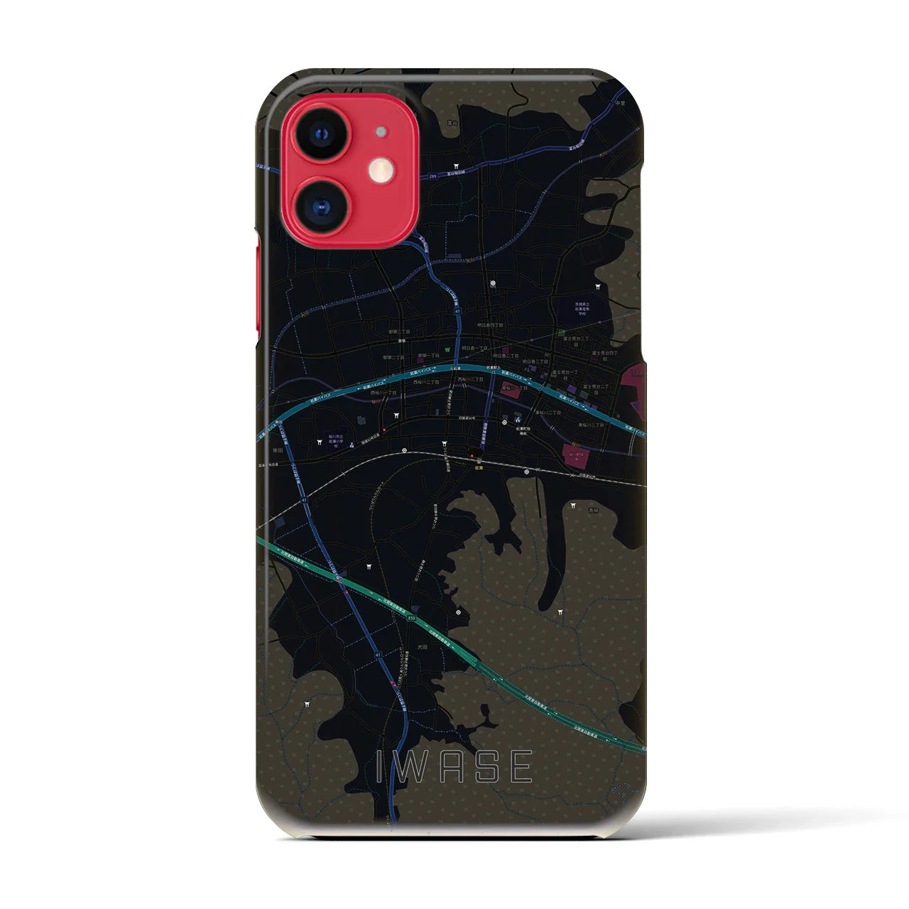 【岩瀬(茨城県)】地図柄iPhoneケース(バックカバータイプ)