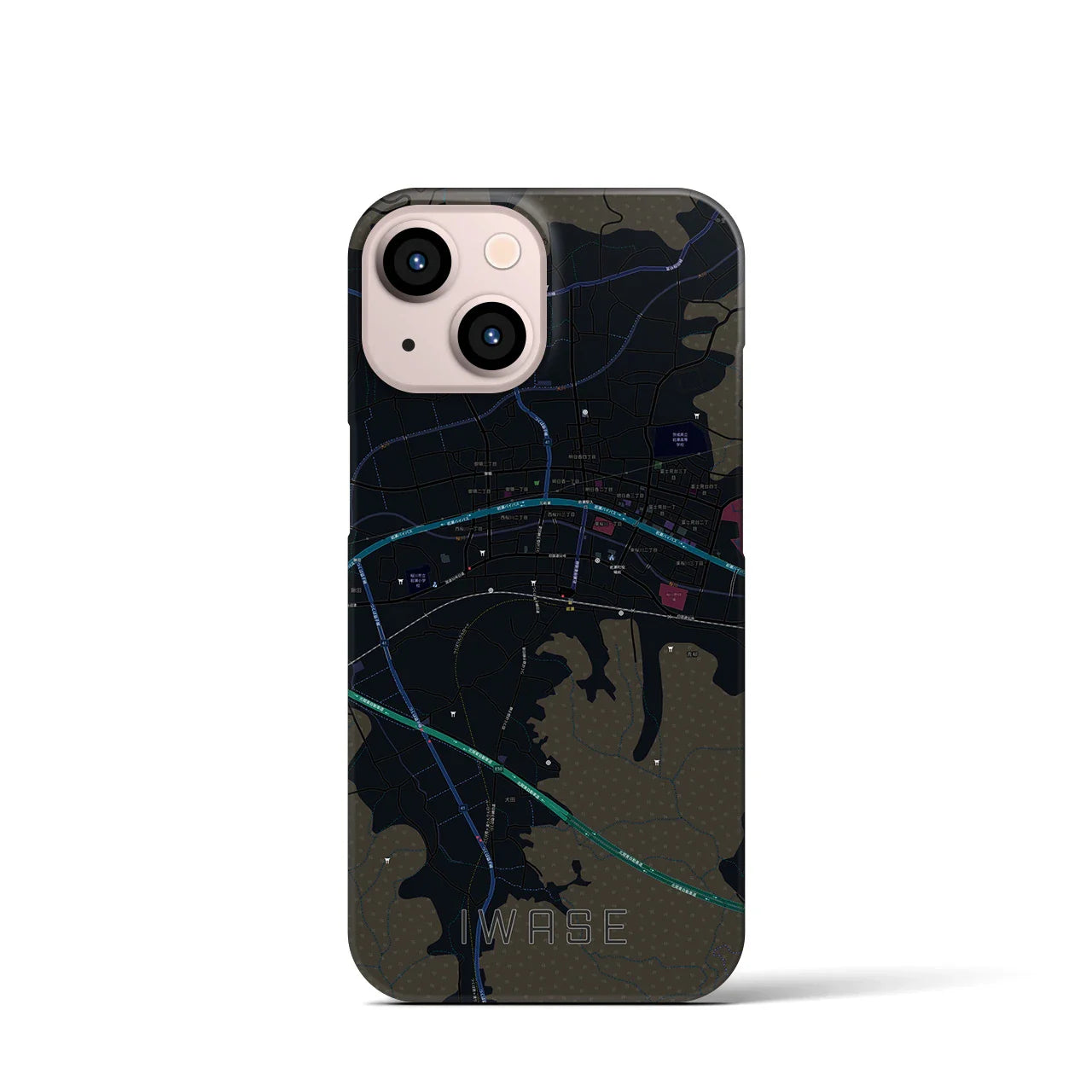 【岩瀬(茨城県)】地図柄iPhoneケース(バックカバータイプ)