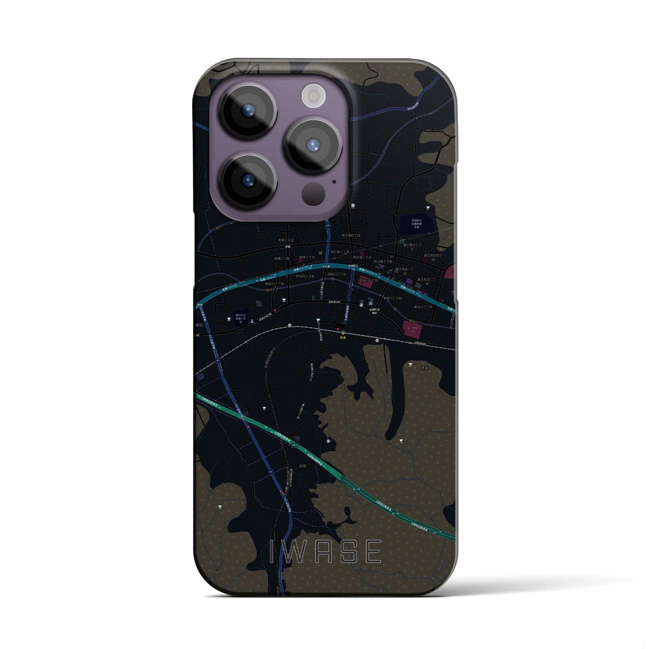 【岩瀬(茨城県)】地図柄iPhoneケース(バックカバータイプ)