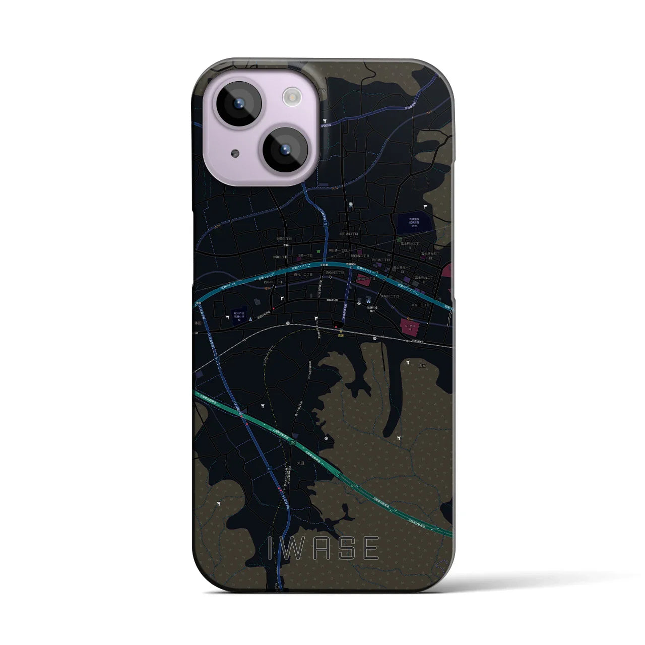 【岩瀬(茨城県)】地図柄iPhoneケース(バックカバータイプ)