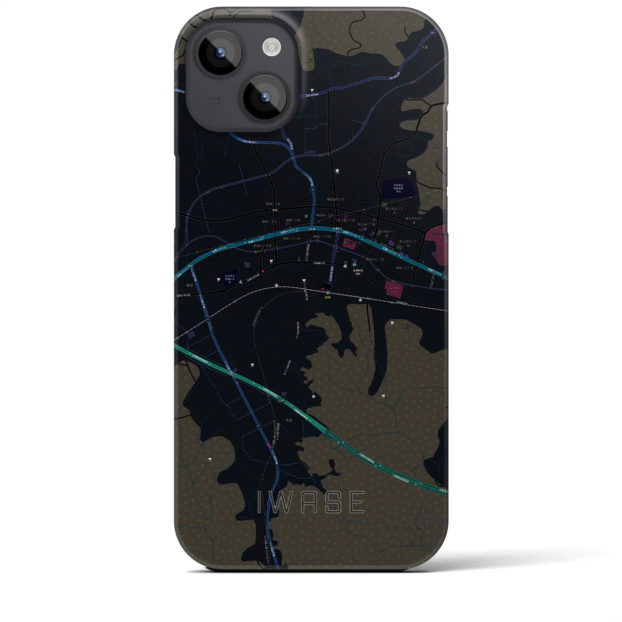 【岩瀬(茨城県)】地図柄iPhoneケース(バックカバータイプ)