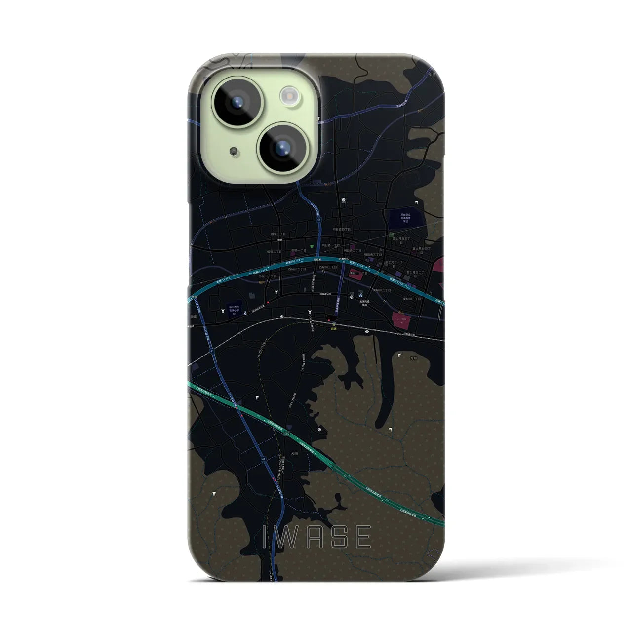 【岩瀬(茨城県)】地図柄iPhoneケース(バックカバータイプ)