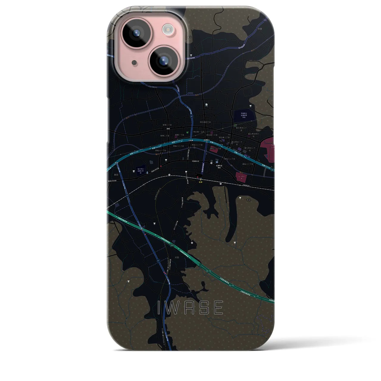 【岩瀬(茨城県)】地図柄iPhoneケース(バックカバータイプ)