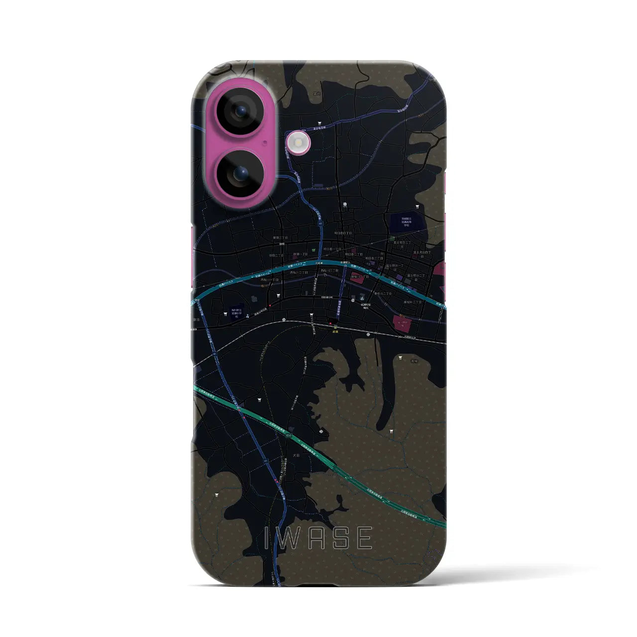 【岩瀬(茨城県)】地図柄iPhoneケース(バックカバータイプ)