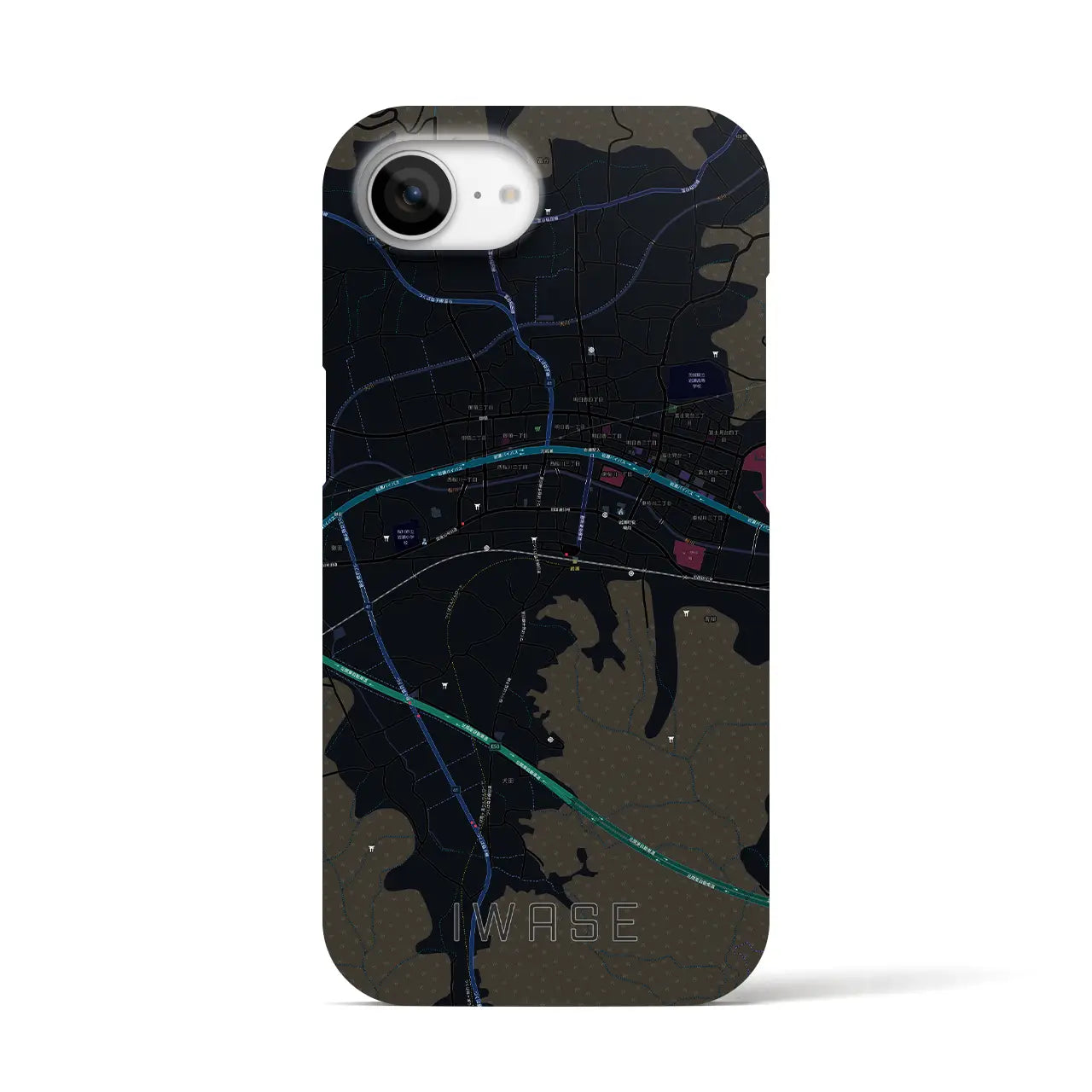 【岩瀬(茨城県)】地図柄iPhoneケース(バックカバータイプ)