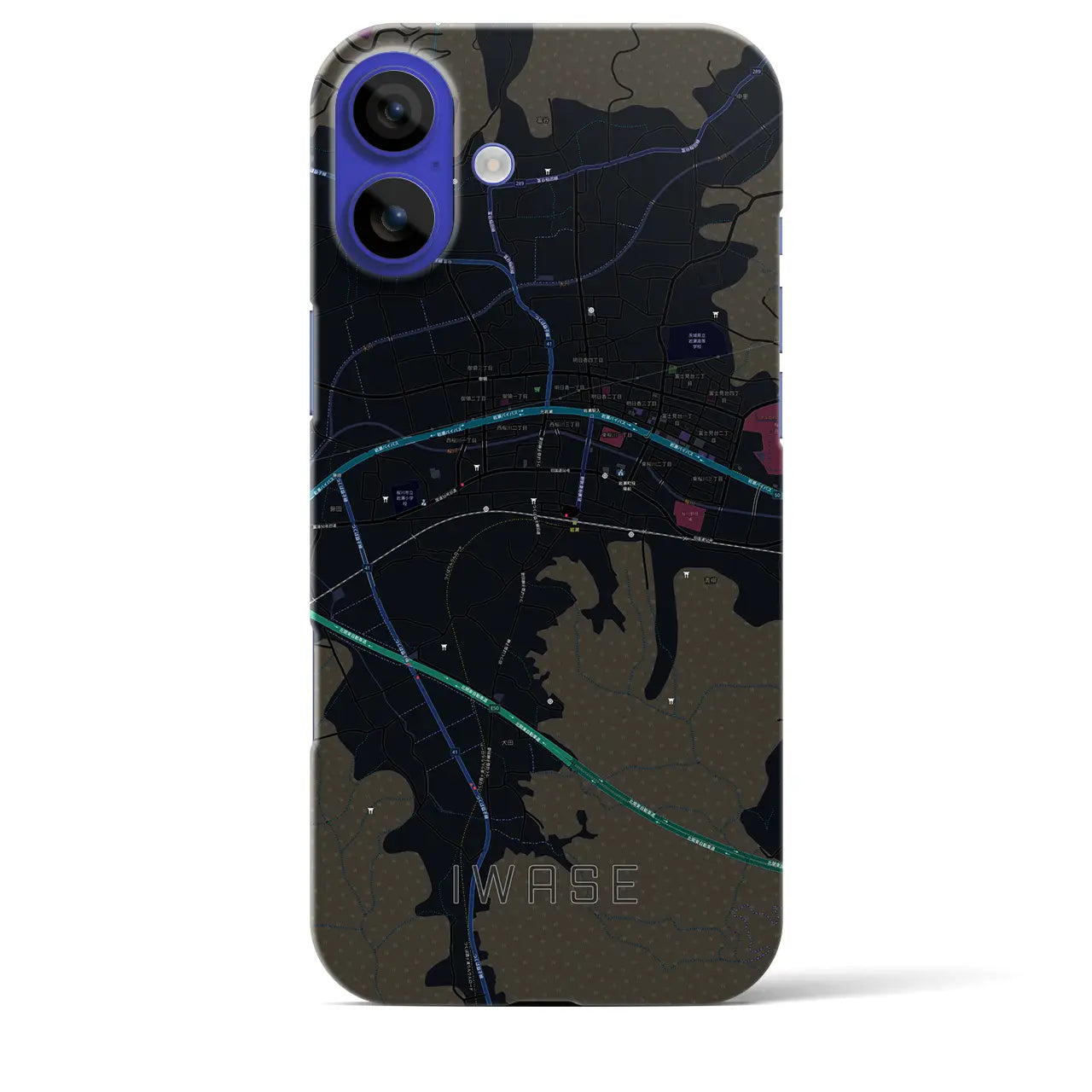 【岩瀬(茨城県)】地図柄iPhoneケース(バックカバータイプ)