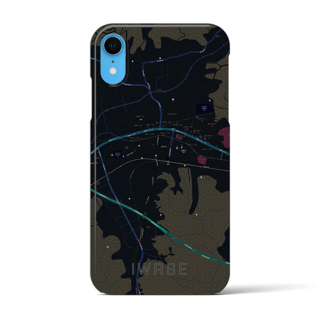 【岩瀬(茨城県)】地図柄iPhoneケース(バックカバータイプ)
