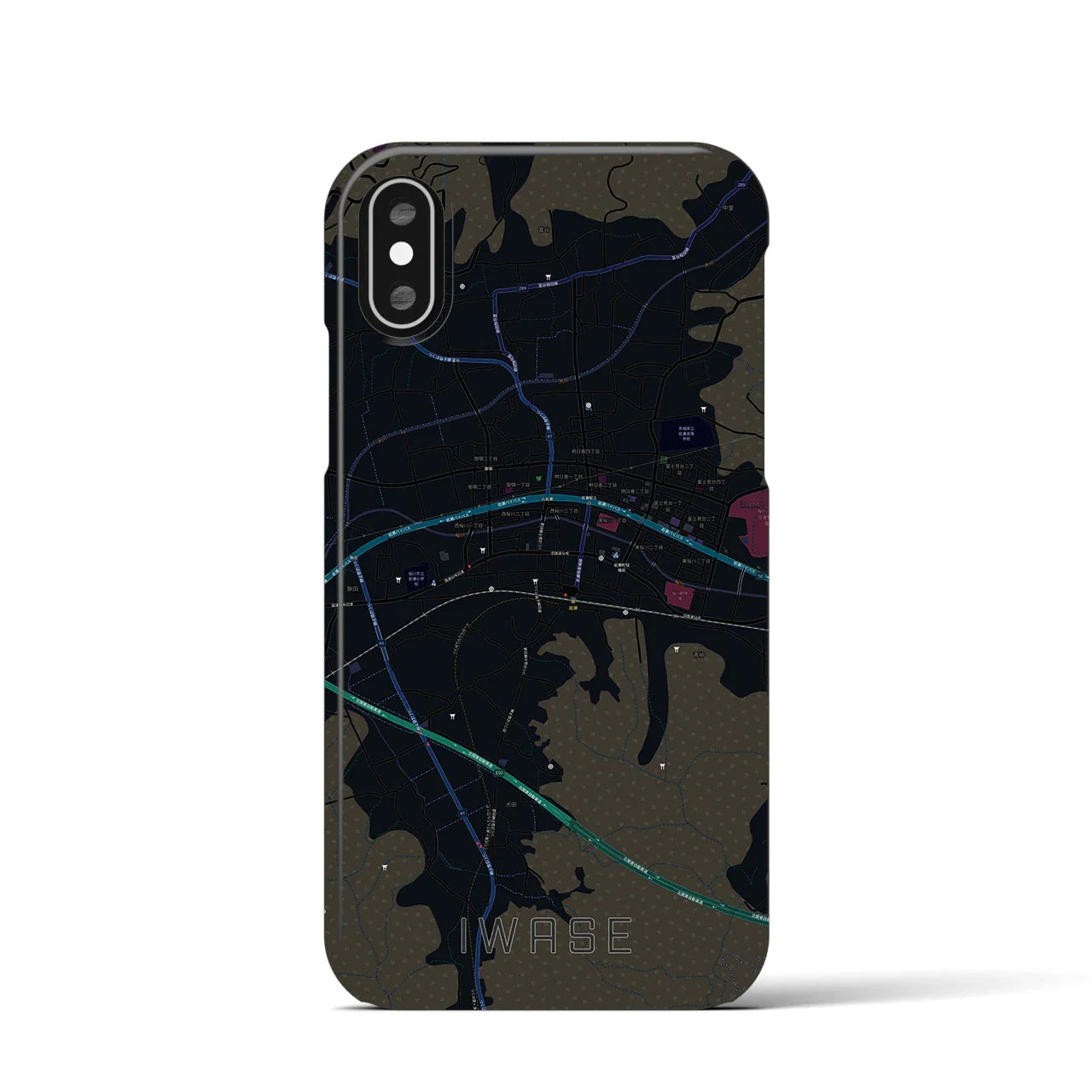 【岩瀬(茨城県)】地図柄iPhoneケース(バックカバータイプ)