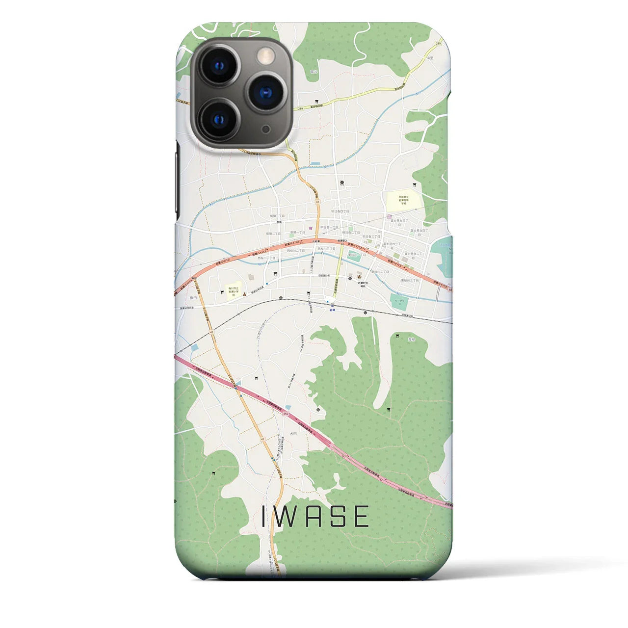 【岩瀬(茨城県)】地図柄iPhoneケース(バックカバータイプ)