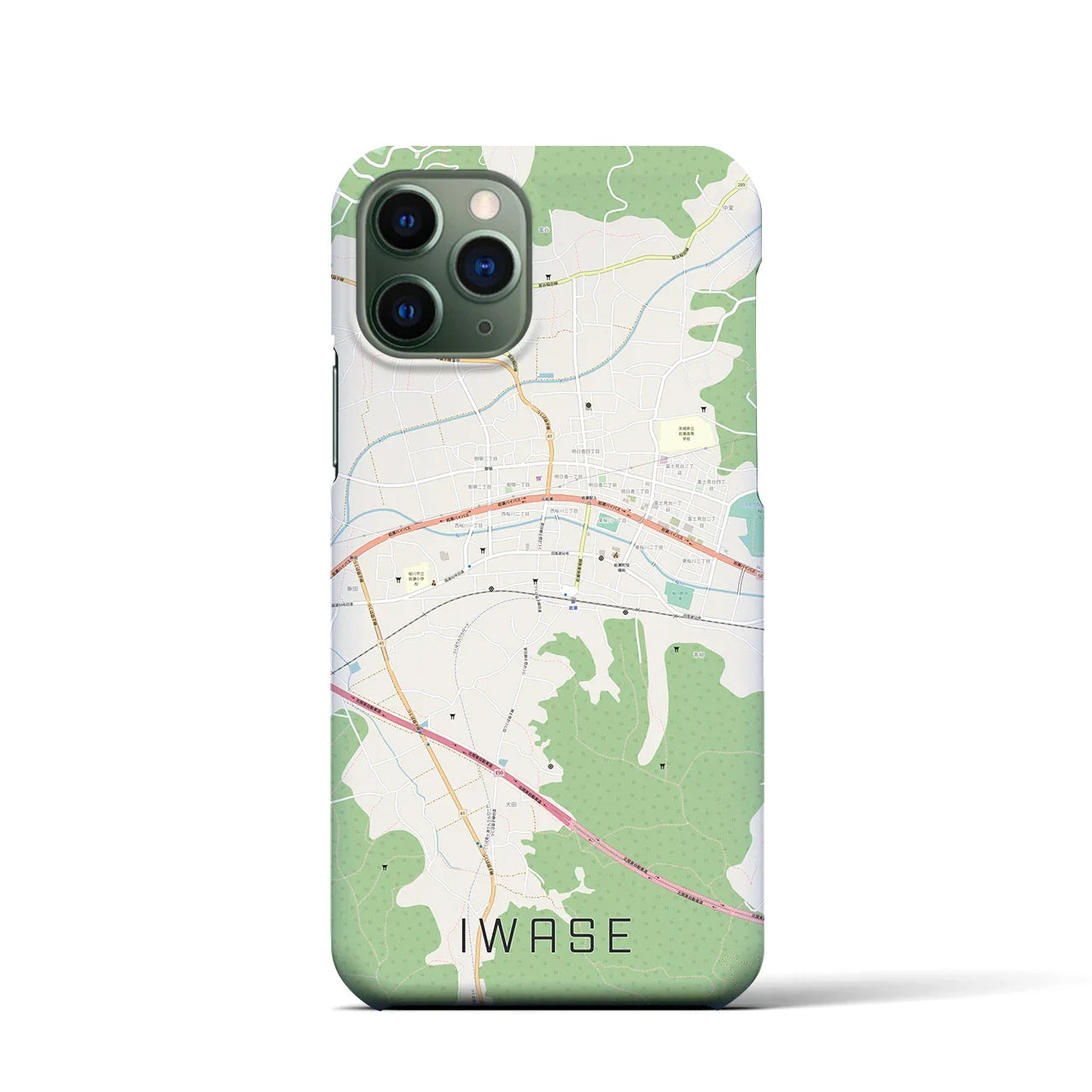 【岩瀬(茨城県)】地図柄iPhoneケース(バックカバータイプ)