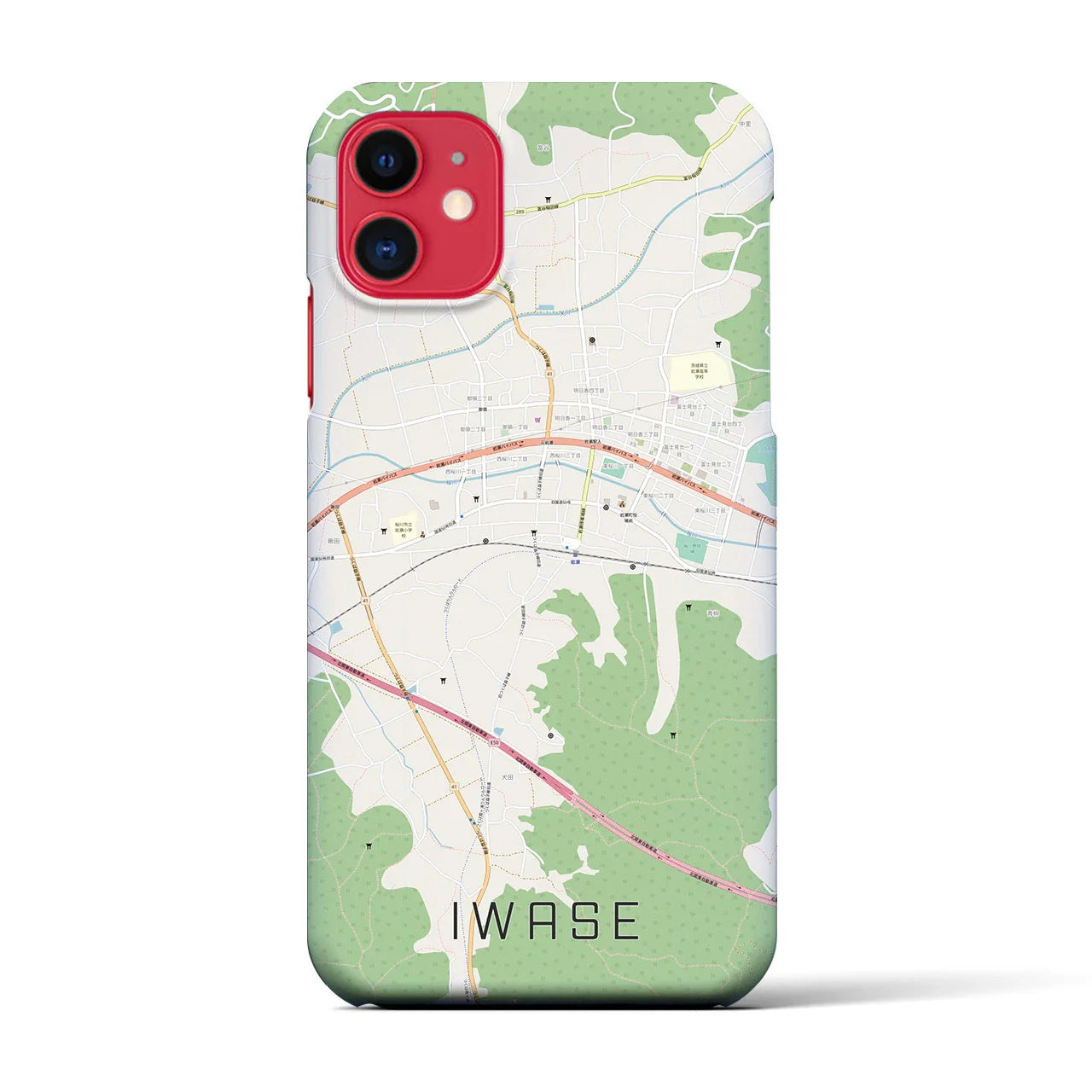【岩瀬(茨城県)】地図柄iPhoneケース(バックカバータイプ)