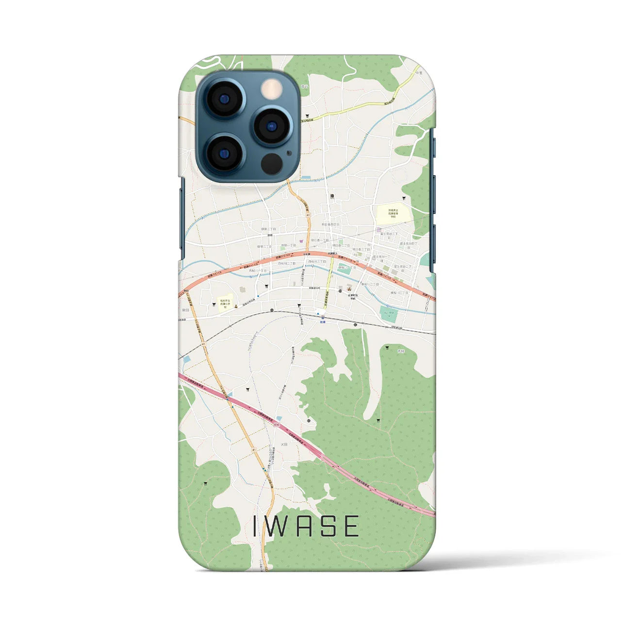 【岩瀬(茨城県)】地図柄iPhoneケース(バックカバータイプ)