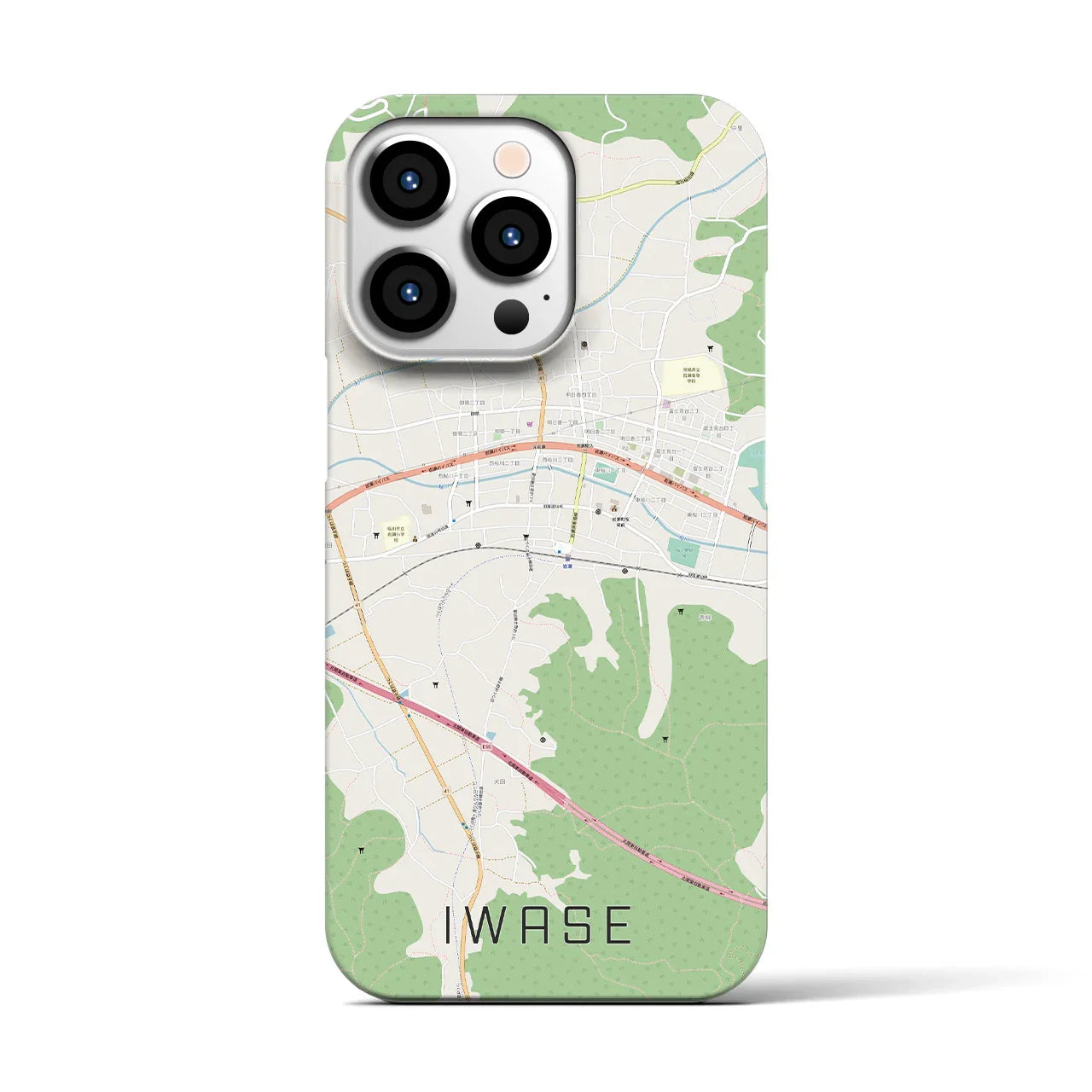 【岩瀬(茨城県)】地図柄iPhoneケース(バックカバータイプ)