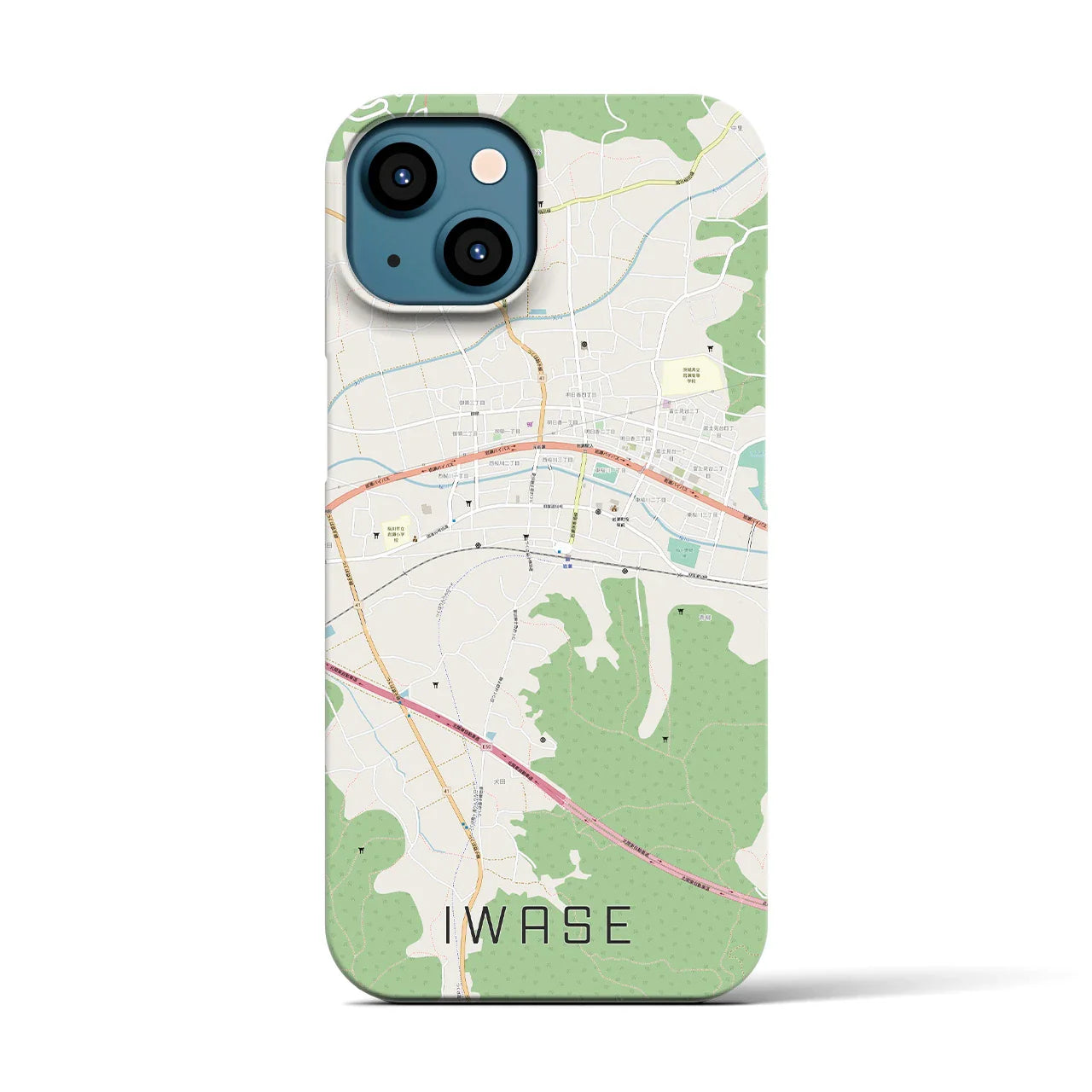 【岩瀬(茨城県)】地図柄iPhoneケース(バックカバータイプ)