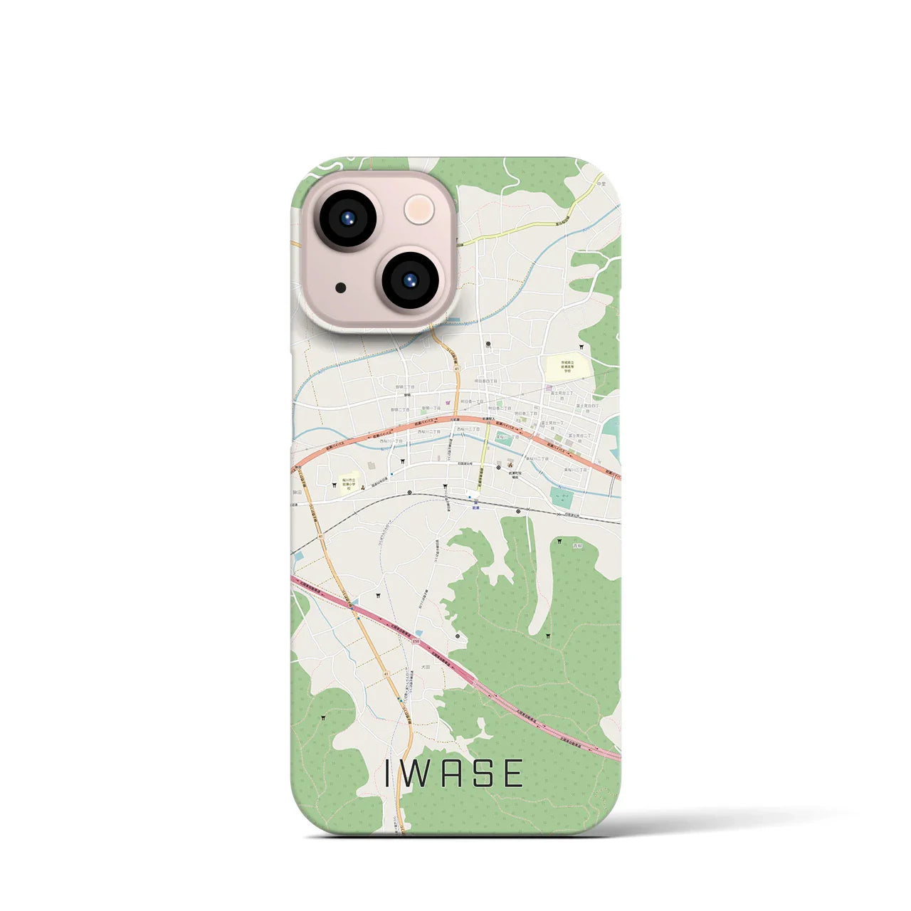 【岩瀬(茨城県)】地図柄iPhoneケース(バックカバータイプ)