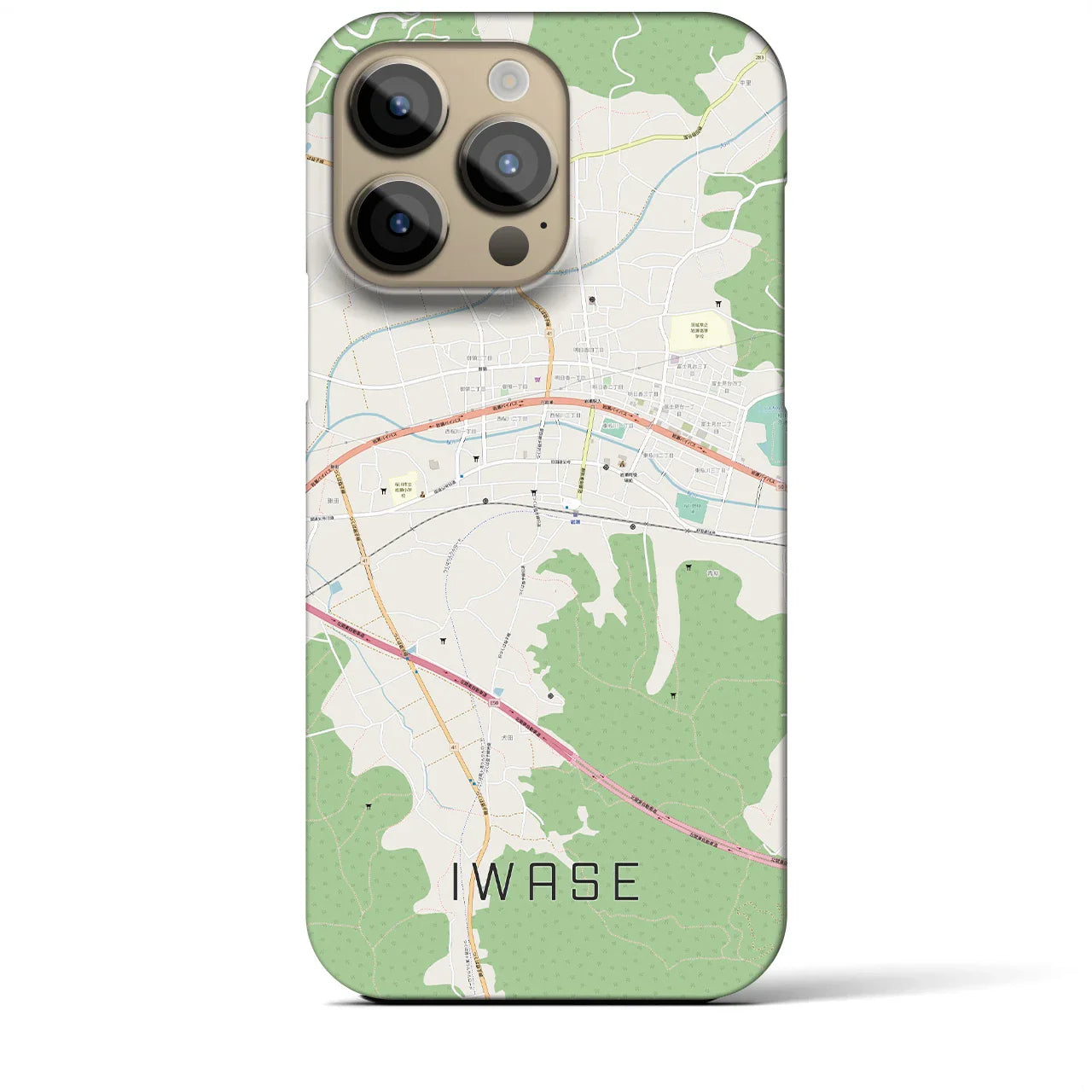 【岩瀬(茨城県)】地図柄iPhoneケース(バックカバータイプ)