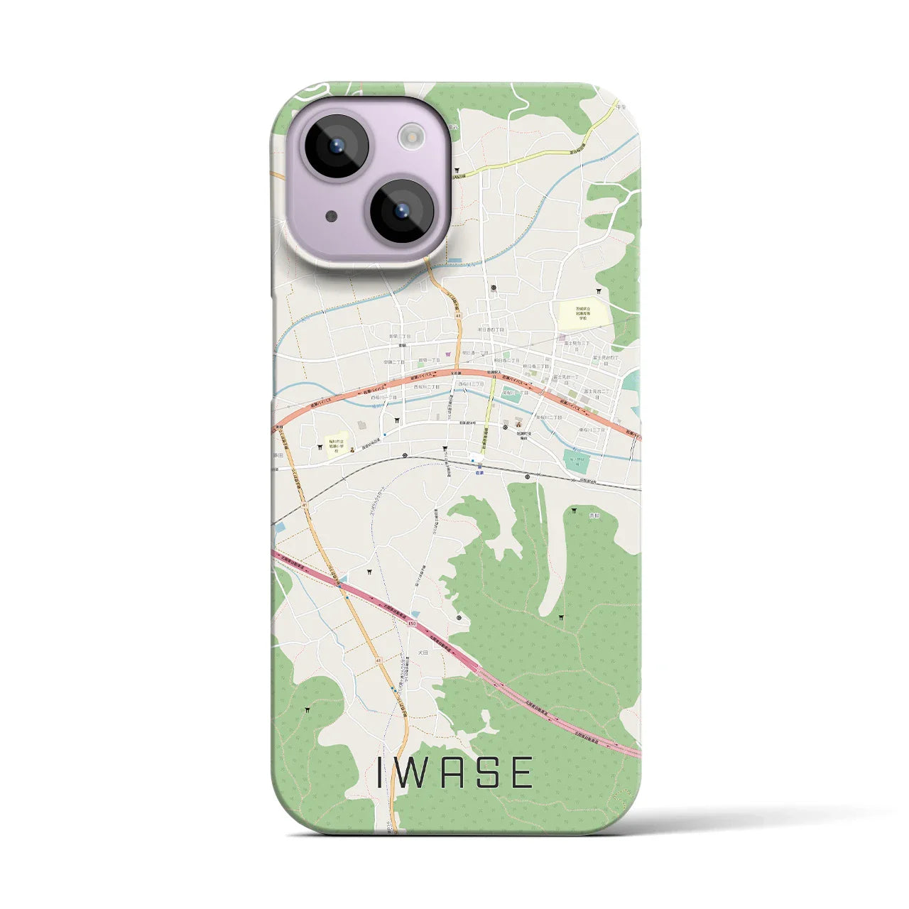 【岩瀬(茨城県)】地図柄iPhoneケース(バックカバータイプ)