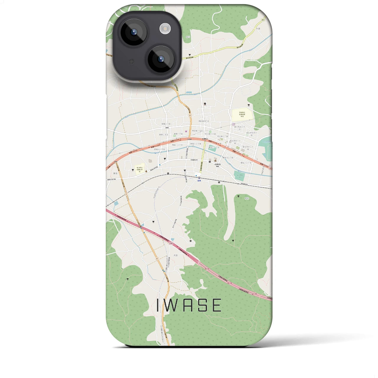 【岩瀬(茨城県)】地図柄iPhoneケース(バックカバータイプ)