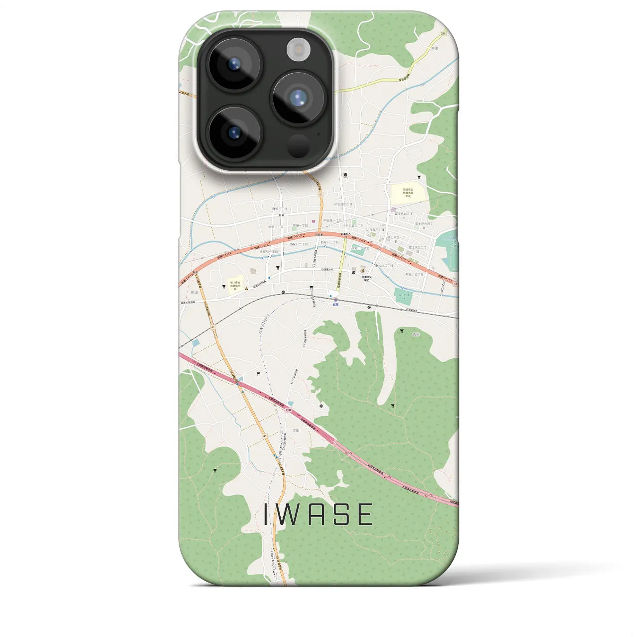 【岩瀬(茨城県)】地図柄iPhoneケース(バックカバータイプ)