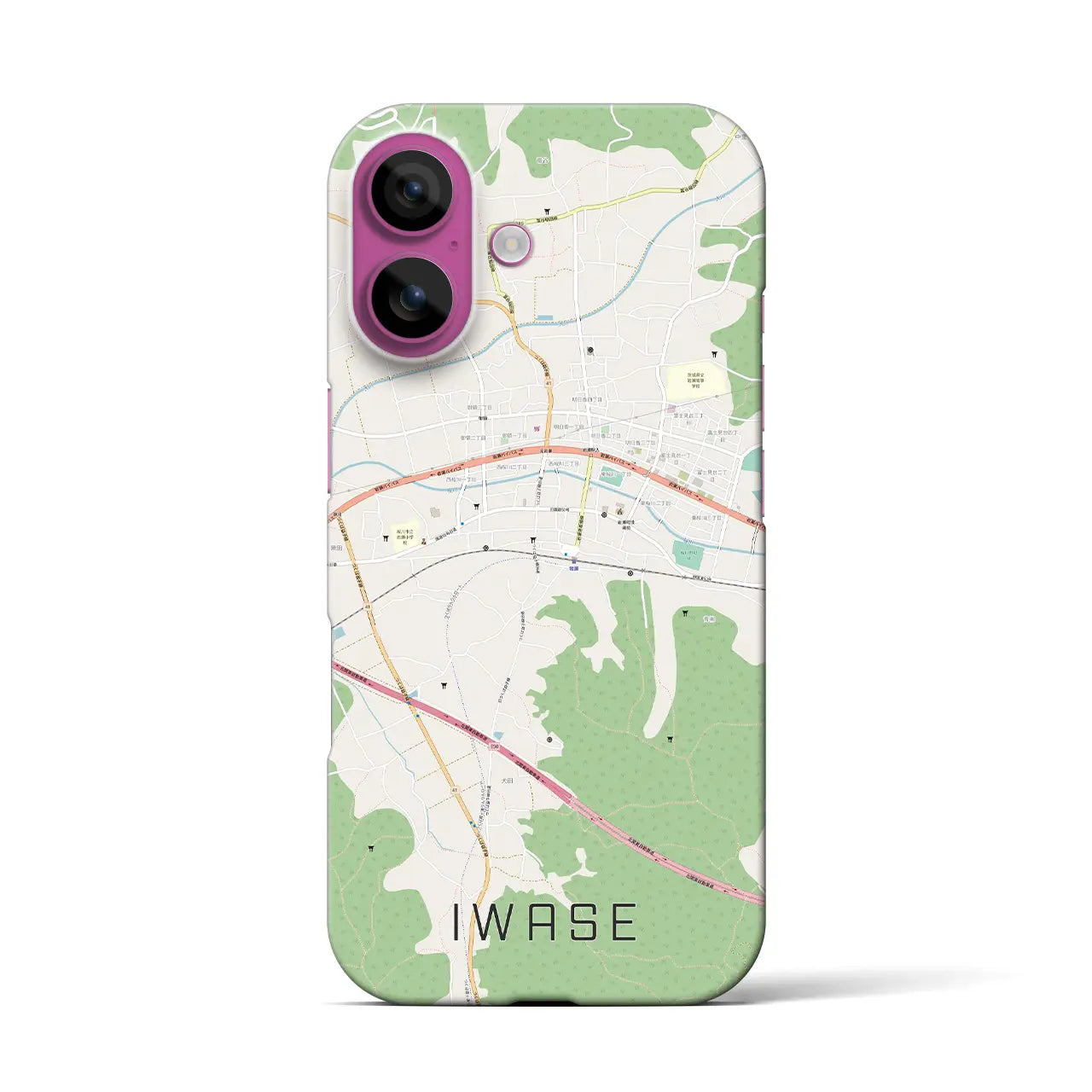 【岩瀬(茨城県)】地図柄iPhoneケース(バックカバータイプ)