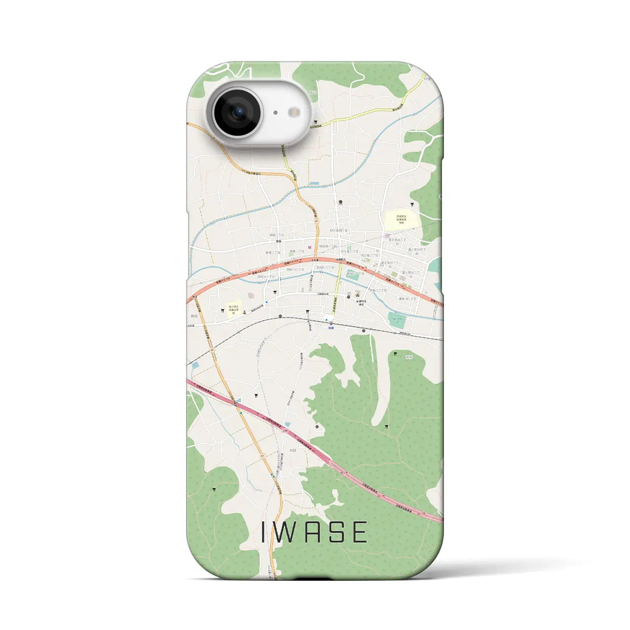 【岩瀬(茨城県)】地図柄iPhoneケース(バックカバータイプ)