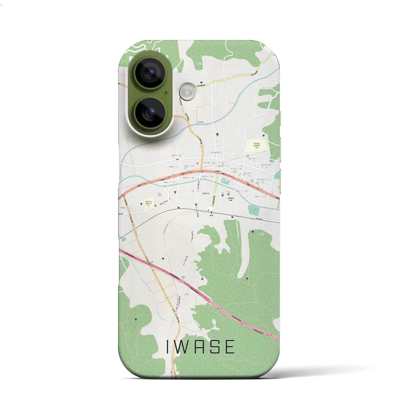 【岩瀬(茨城県)】地図柄iPhoneケース(バックカバータイプ)